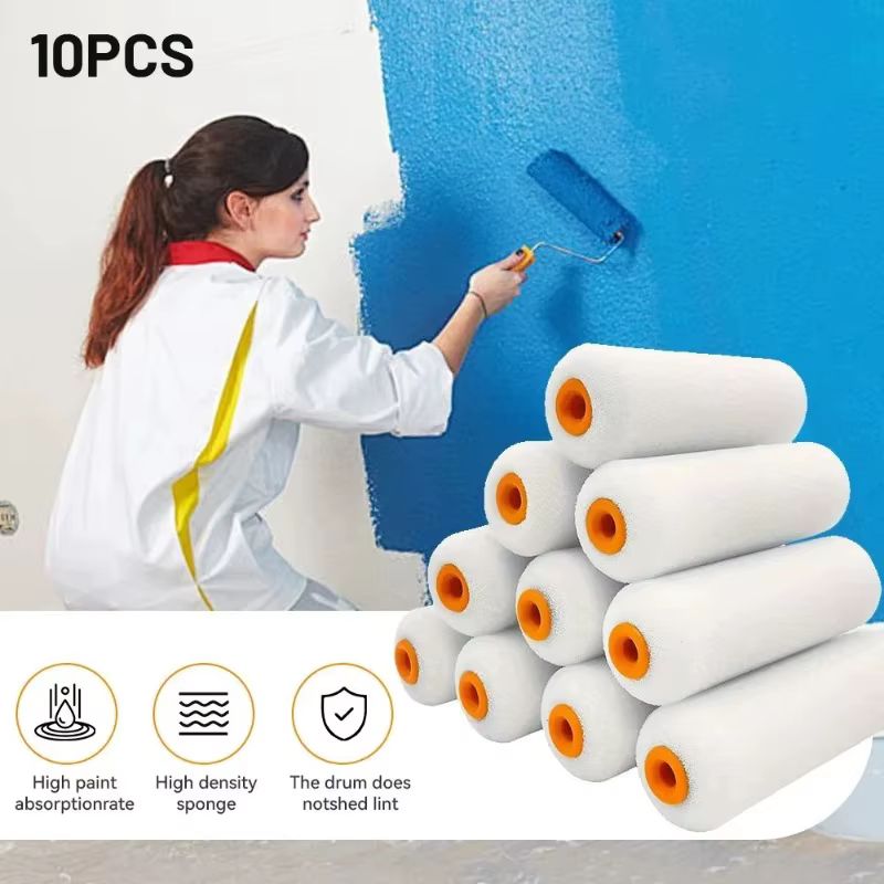 2 rouleaux de peinture en mousse durables de 100 mm