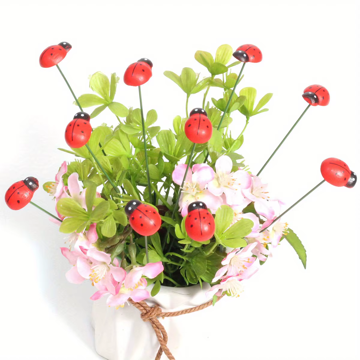 Piquets de jardin décoratifs coccinelle en bois