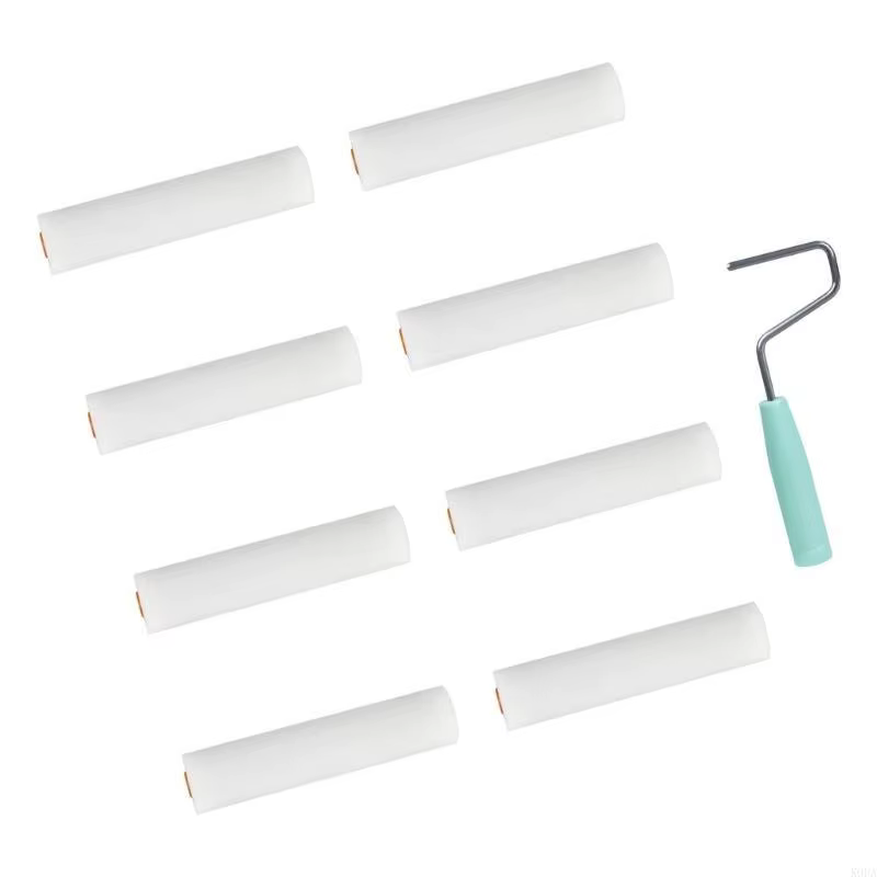 9pcs en mousse mousse Rouleau roller petits rouleaux en mousse pour peinture murale meuble