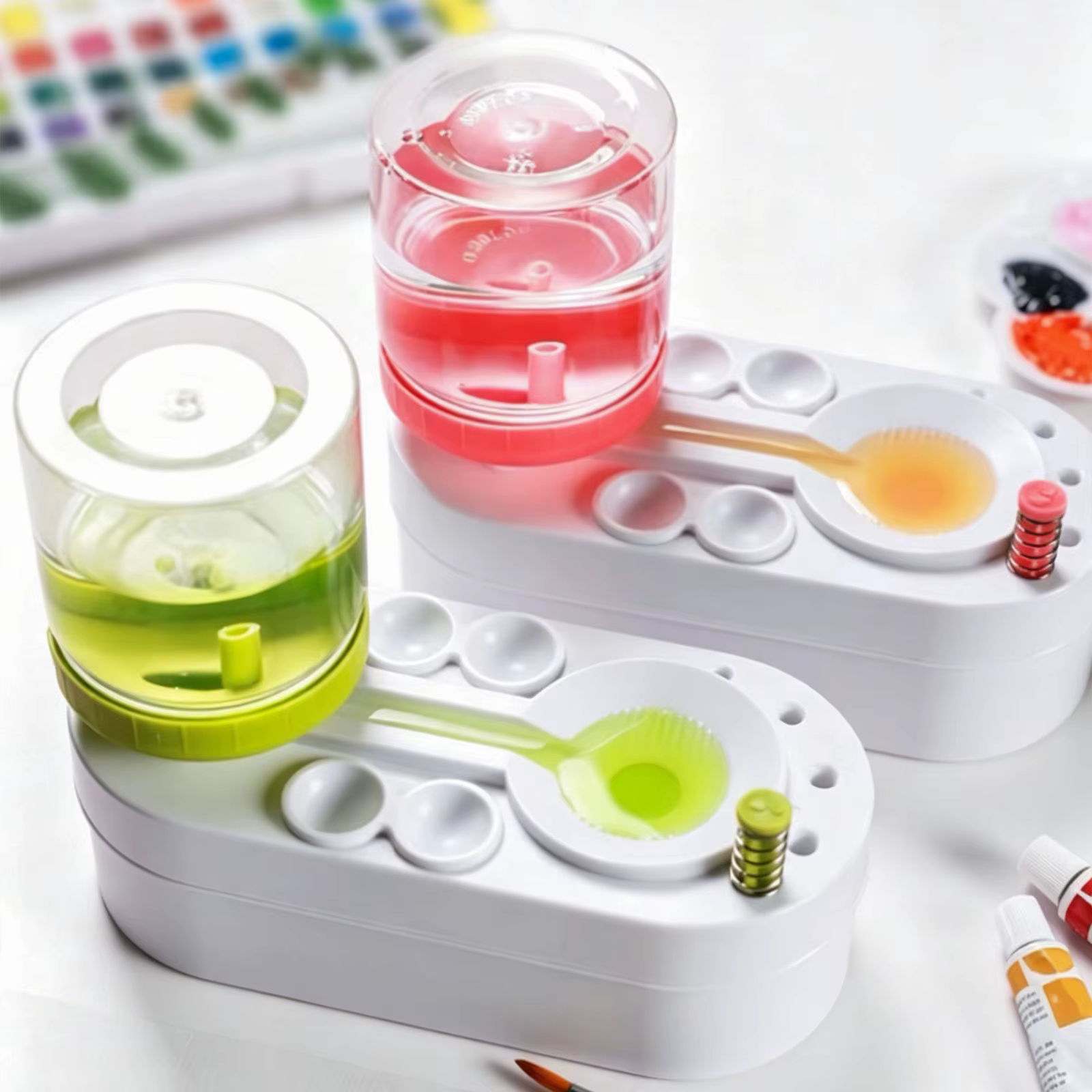 Nettoyeur de pinceaux professionnel pour aquarelle avec égouttoir