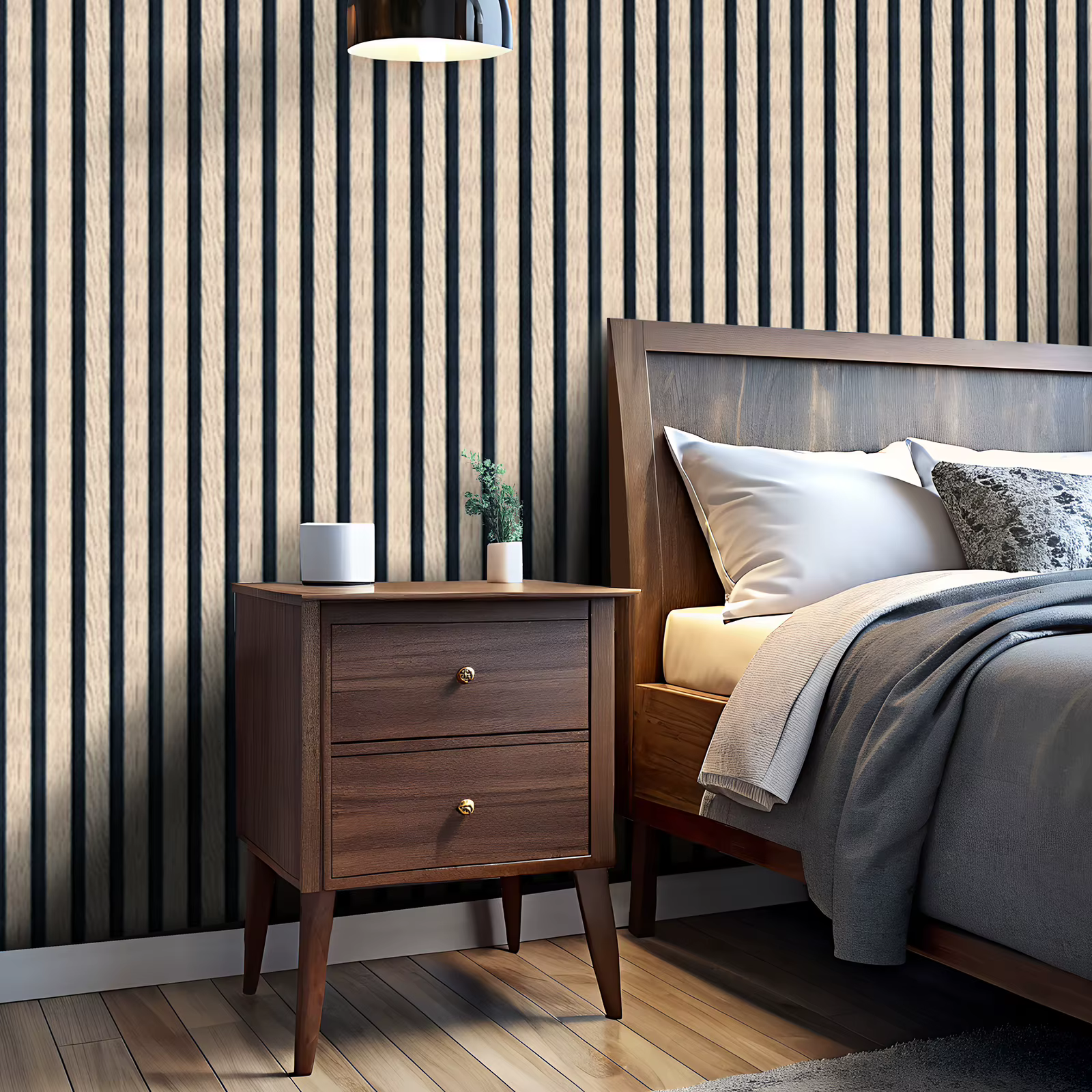 1 rouleau de papier peint auto-adhésif rétro à rayures en forme de grille, imperméable, adapté à la décoration du salon, de la chambre à coucher et de la cuisine