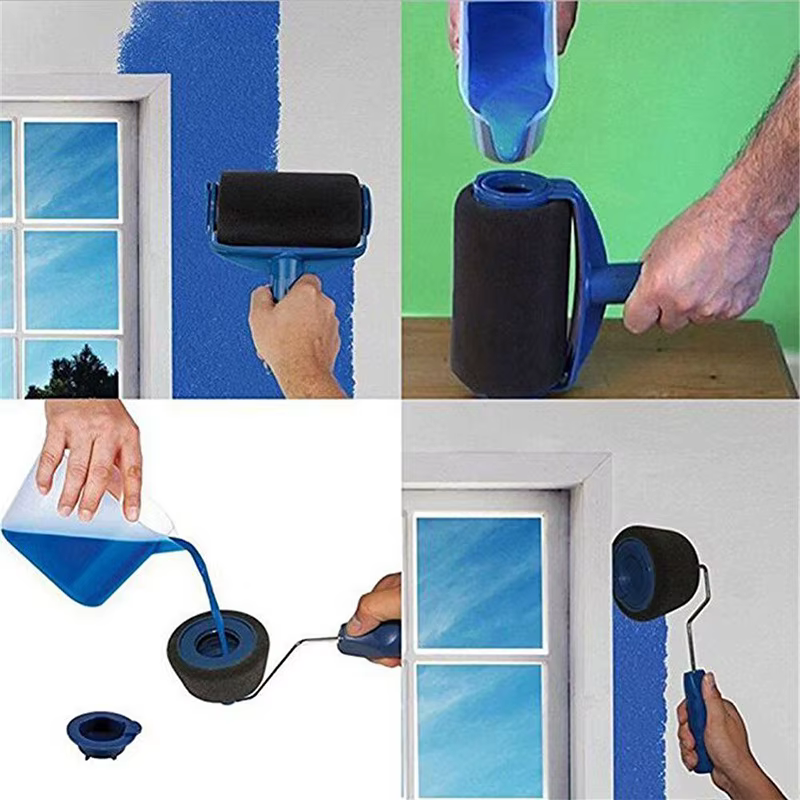 8 pièce/ensemble rouleau de peinture multifonctionnel brosse d'angle poignée outils