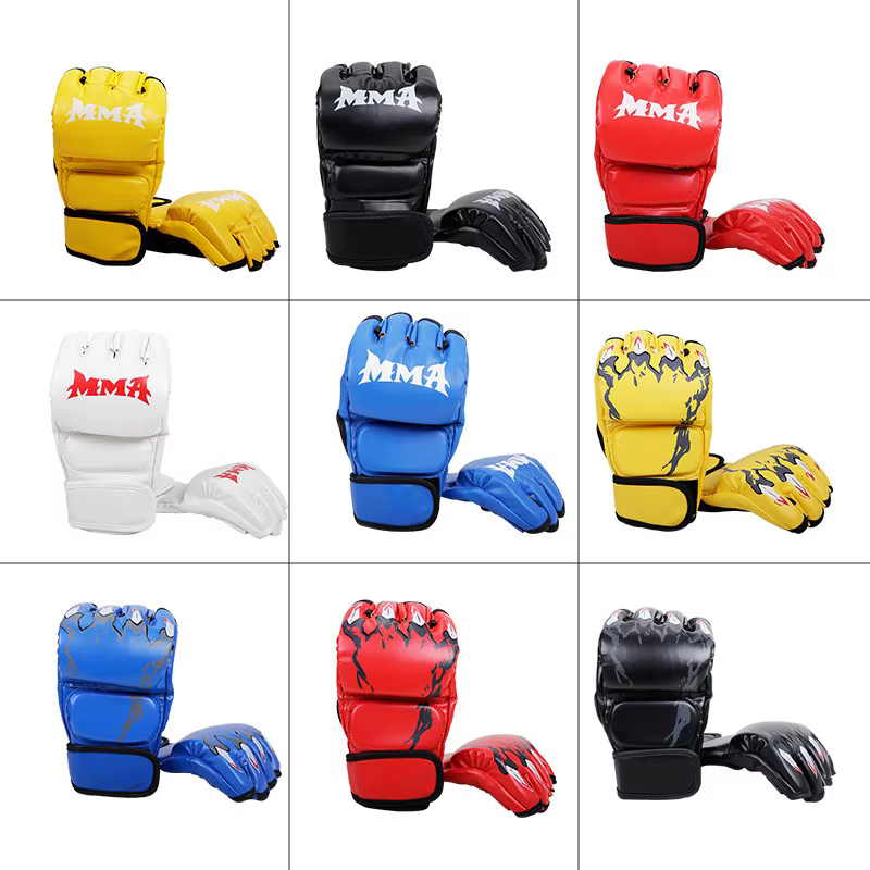Gants d'entraînement de haute qualité pour MMA et arts martiaux, avec doigts épaissis pour une protection accrue et une flexibilité accrue, adaptés aux adultes et aux enfants