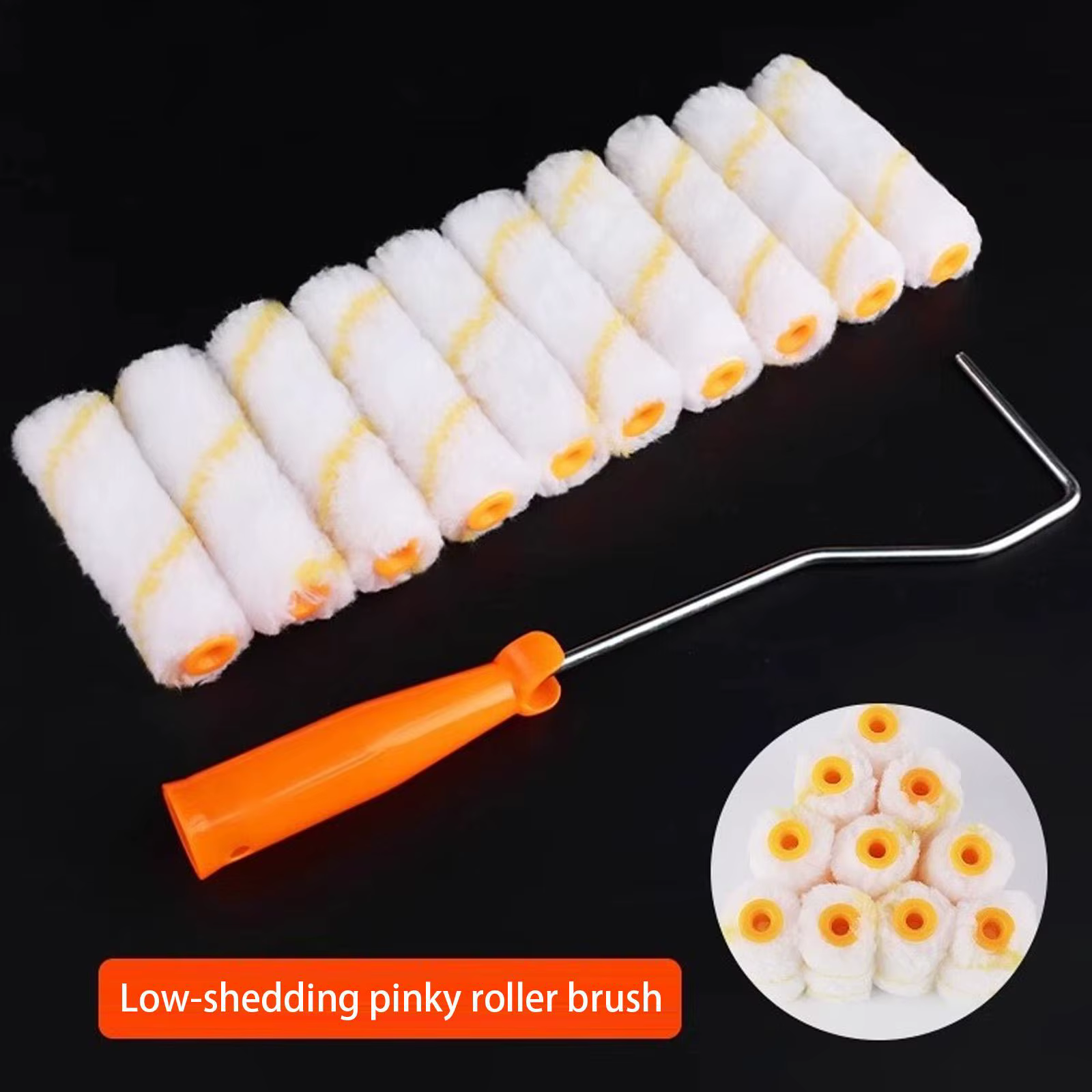 Lot de 10 housses de rouleau à peinture en microfibre avec poignée