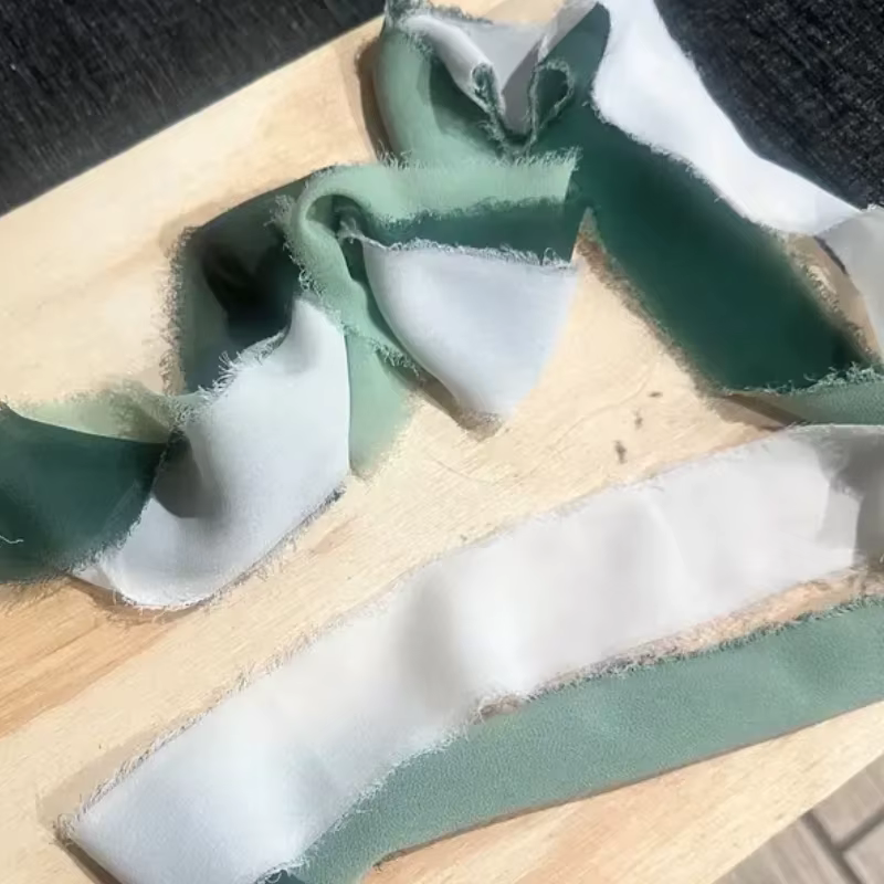 3 rouleaux de ruban de soie en mousseline