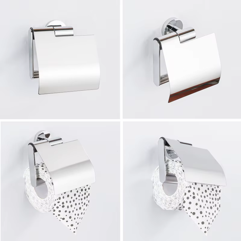 Porte-papier hygiénique noir avec couvercle, étagère murale, boîte à mouchoirs, organisateur de rouleaux de cuisine, accessoires de salle de bains en laiton de luxe