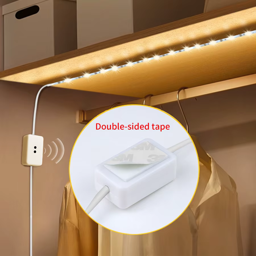 LED sous-meuble lumière 1M-10M 5V USB LED bande avec balayage manuel capteur de mouvement interrupteur cuisine escaliers garde-robe chevet rétro-éclairage