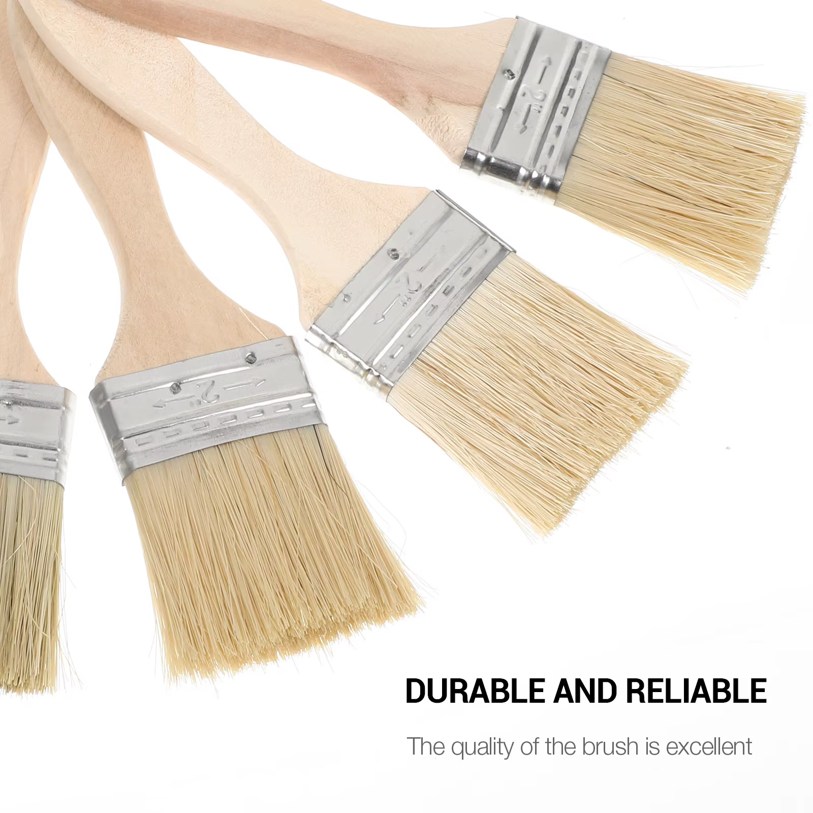 Pinceaux à peinture pour mur, 10 pièces, jointure pour maçonnerie, soie mélangée épaisse, manche en bois de fibres fines, réutilisables et durables pour l'huile et l'aquarelle