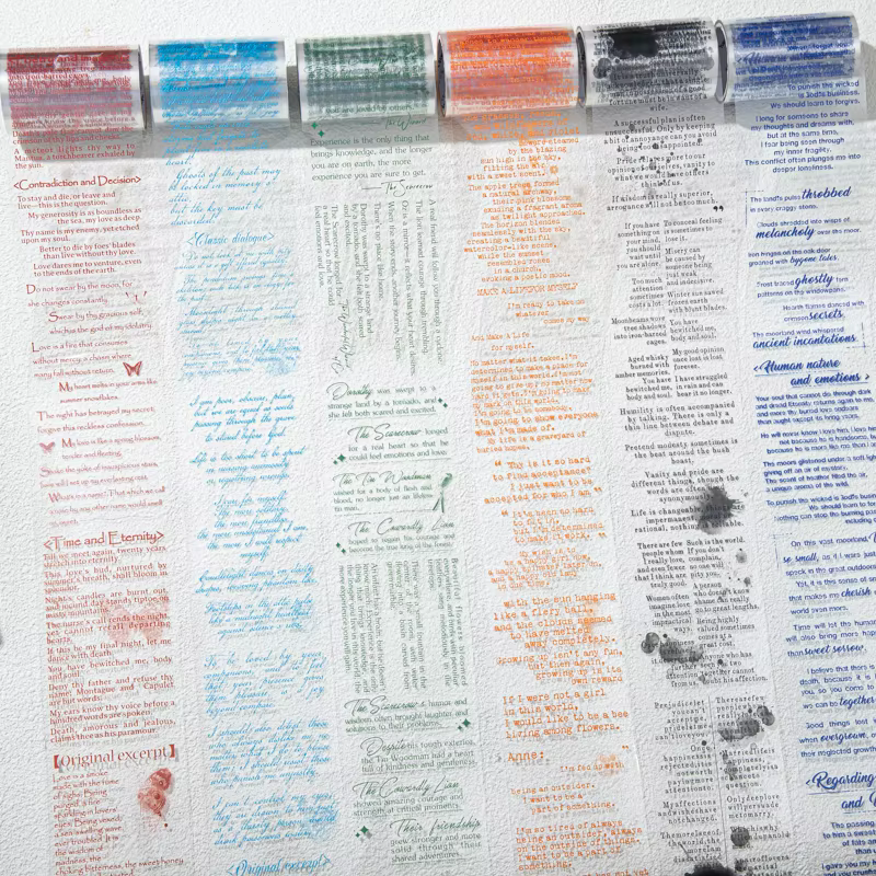 60mm * 2m Vintage citations littéraires bandes autocollants papeterie créative bricolage Scrapbooking Journal