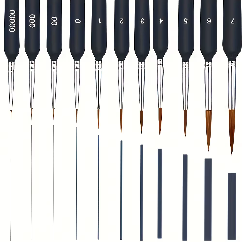 Lot de 11/22 pinceaux professionnels pour dessin de lignes fines - Recommandés