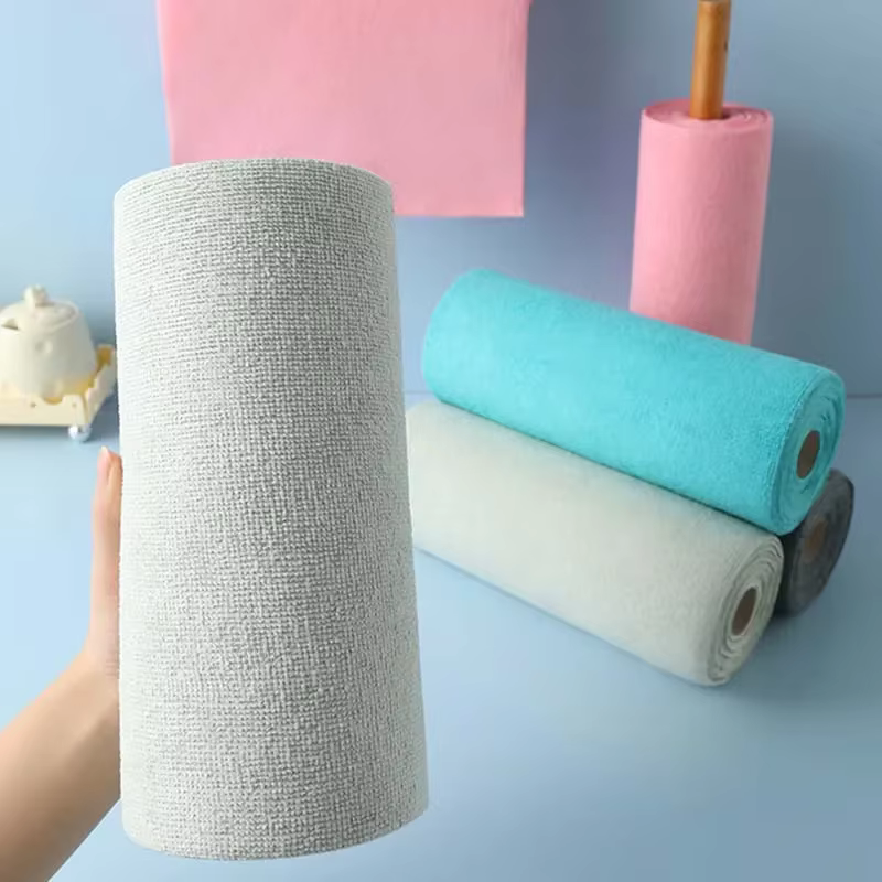 Rouleau de chiffons de nettoyage en microfibre détachables