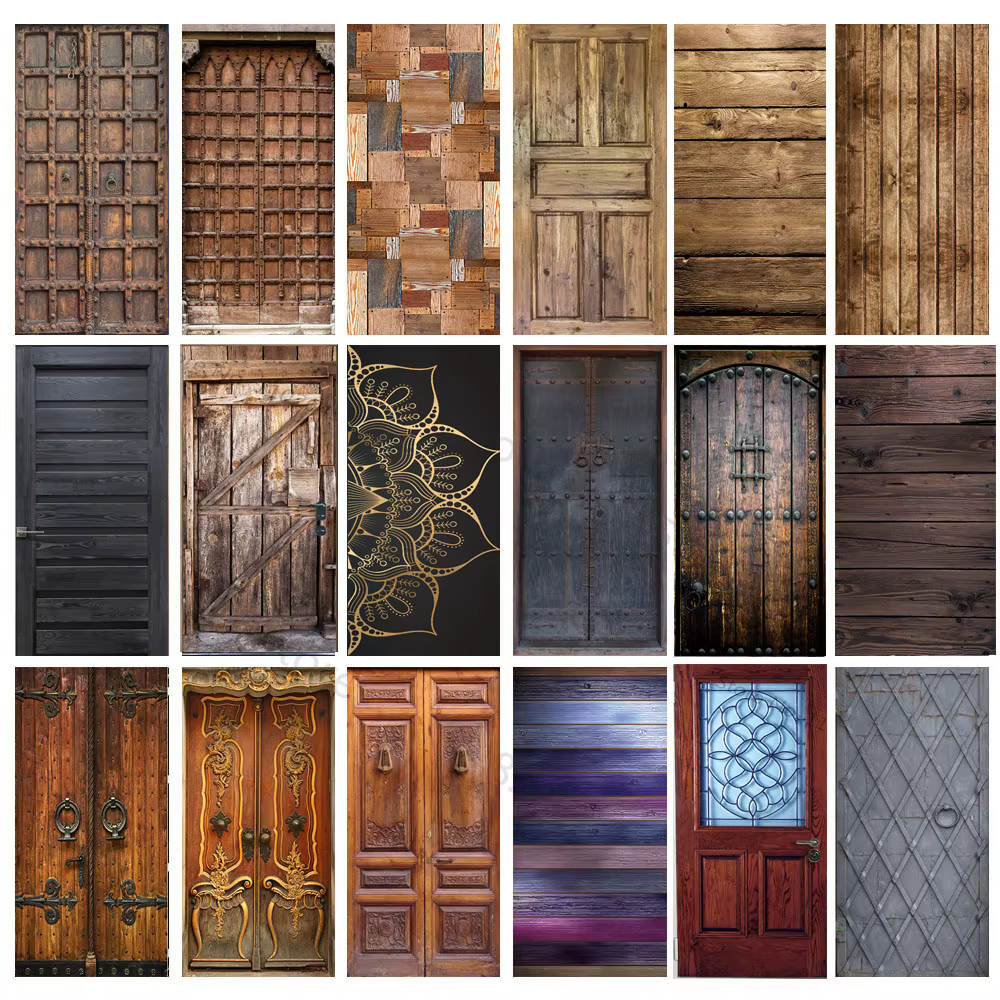 Autocollant de portes en bois d'imitation