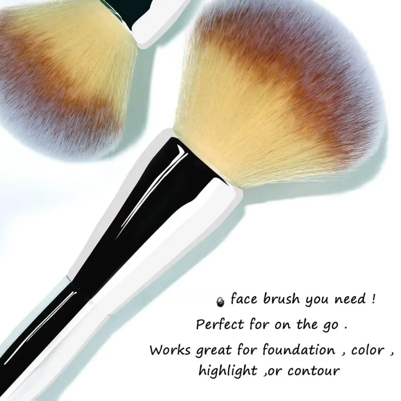 Grande brosse à poudre synthétique ultra-douce, pour maquillage liquide, crème et poudre