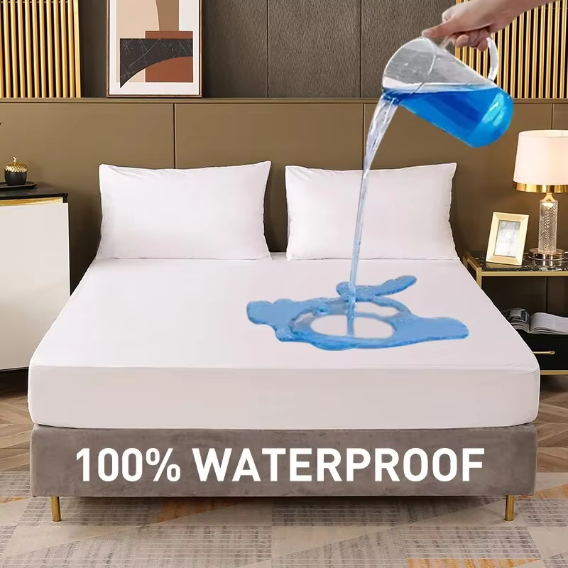 Drap-housse imperméable, housse de literie, gril de lit, housse de matelas pour document solide, housse de protection de lit pour chambre à coucher, chambre d'amis