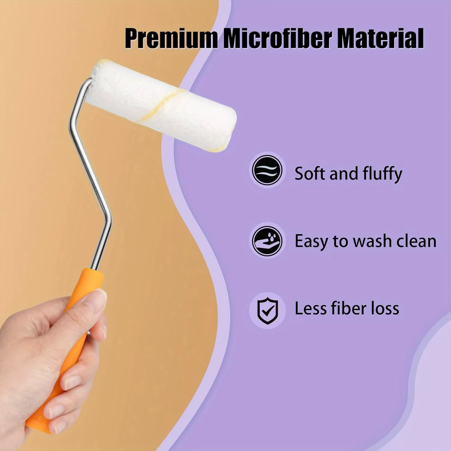 25 pièces nouveau rouleau de peinture brosse poils denses Latex