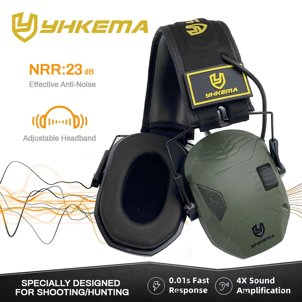 Cache-oreilles de Protection auditive électronique pour le tir, casque de Protection auditive de portée de pistolet, écouteurs à réduction de bruit pour la chasse