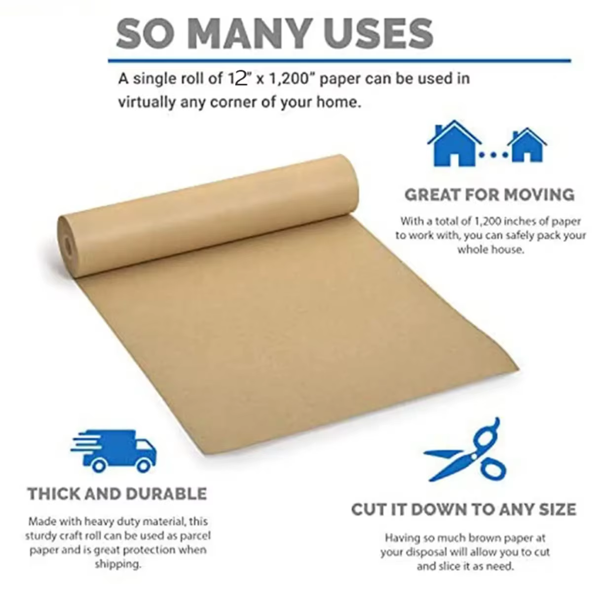 Rouleaux de papier kraft marron