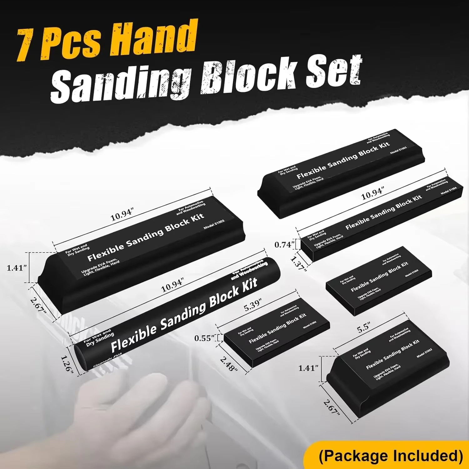 Kit de blocs de ponçage flexibles en mousse EVA