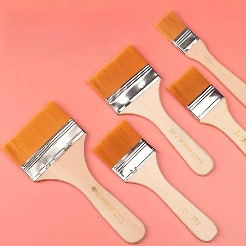 Lot de 12 pinceaux plats en nylon pour l'art