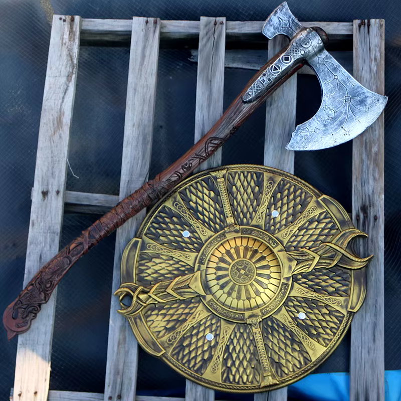Bouclier gardien dieu de la guerre, défenseur de vocation, marteau de Cosplay, accessoire arme fantôme Chaos lame tonnerre AX modèle caoutchouc Unshar