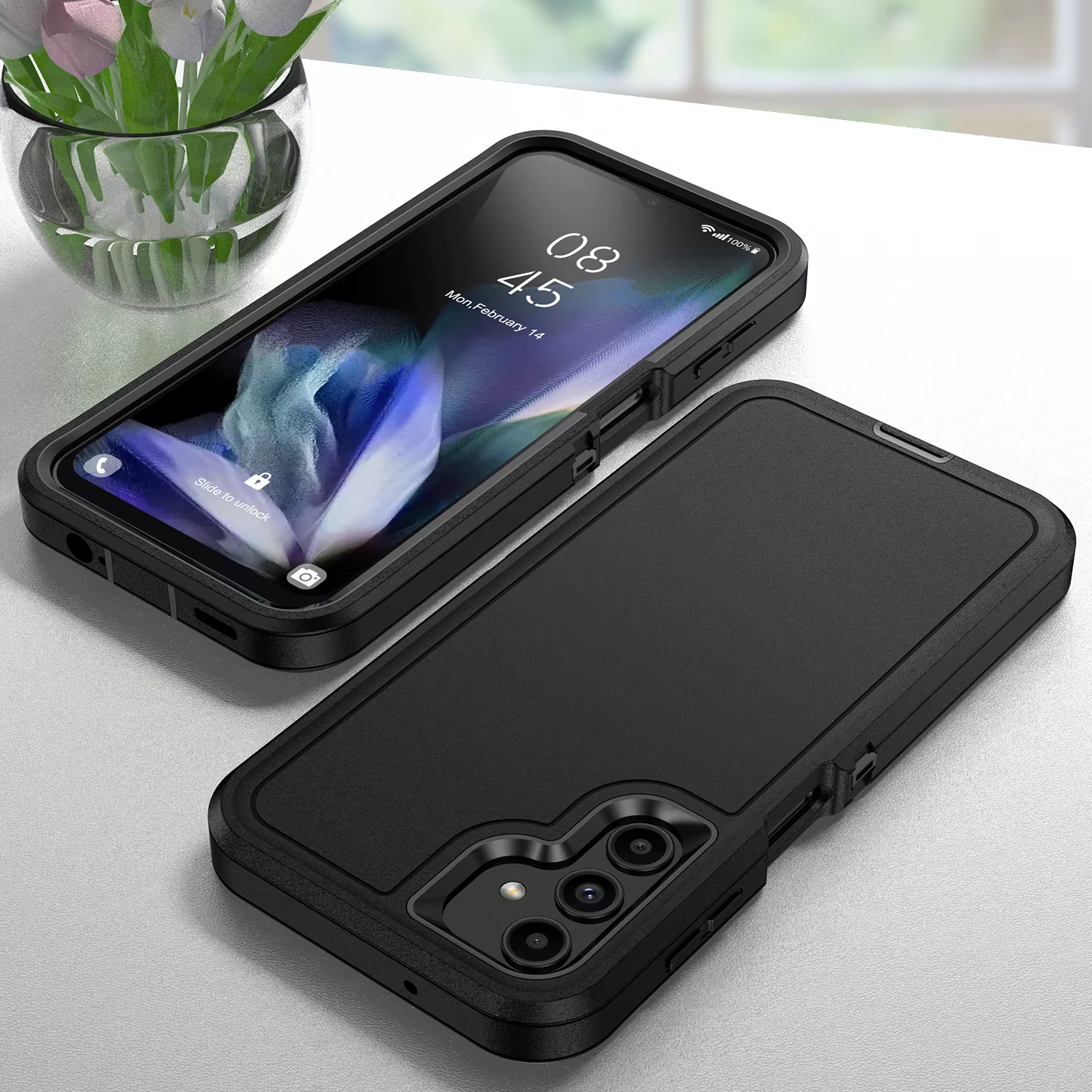 Coque de défense antichoc avec armure hybride 3 en 1, étui robuste pour Samsung Galaxy A15 A14 A13 A06 A16 A56 A36 A26