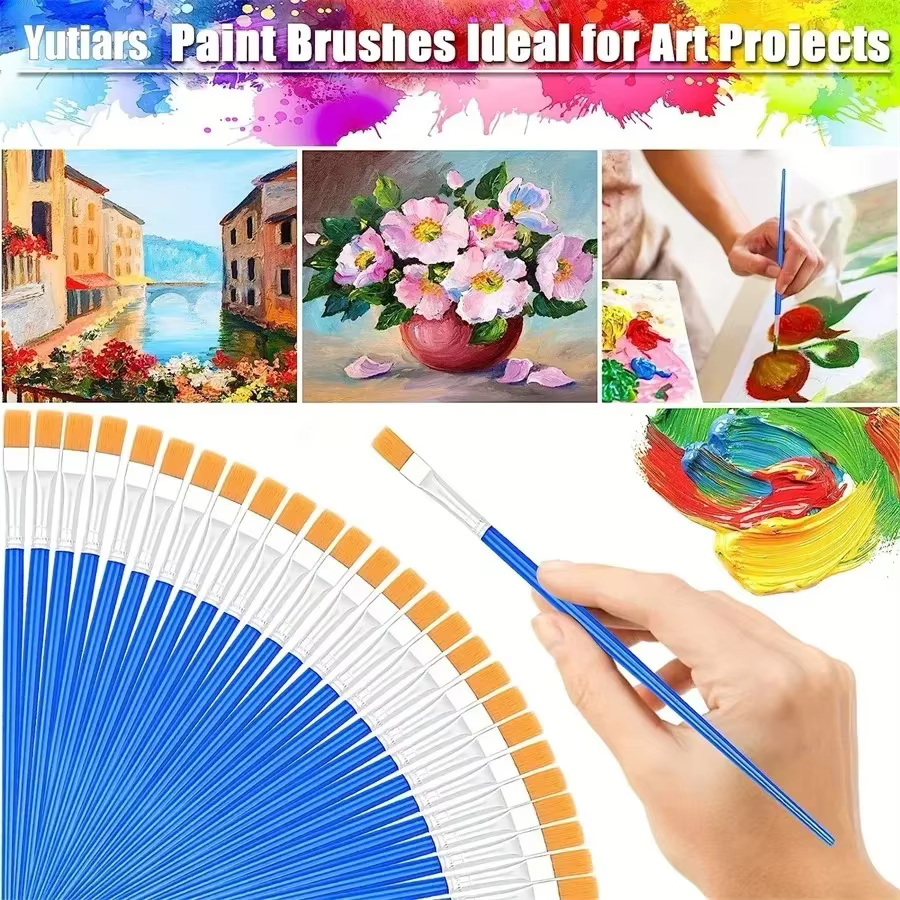 Ensemble de 50 pinceaux de peinture