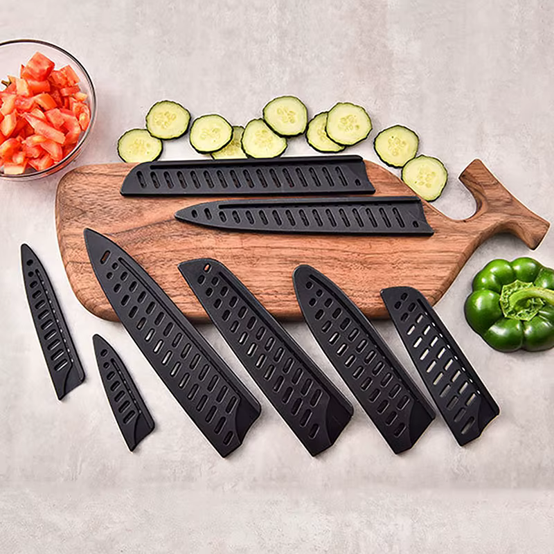 Couvre-couteaux en plastique noir, gaine de couteau de cuisine, protecteur de lame de couteau, étui de protection des bords, accessoires de cuisine