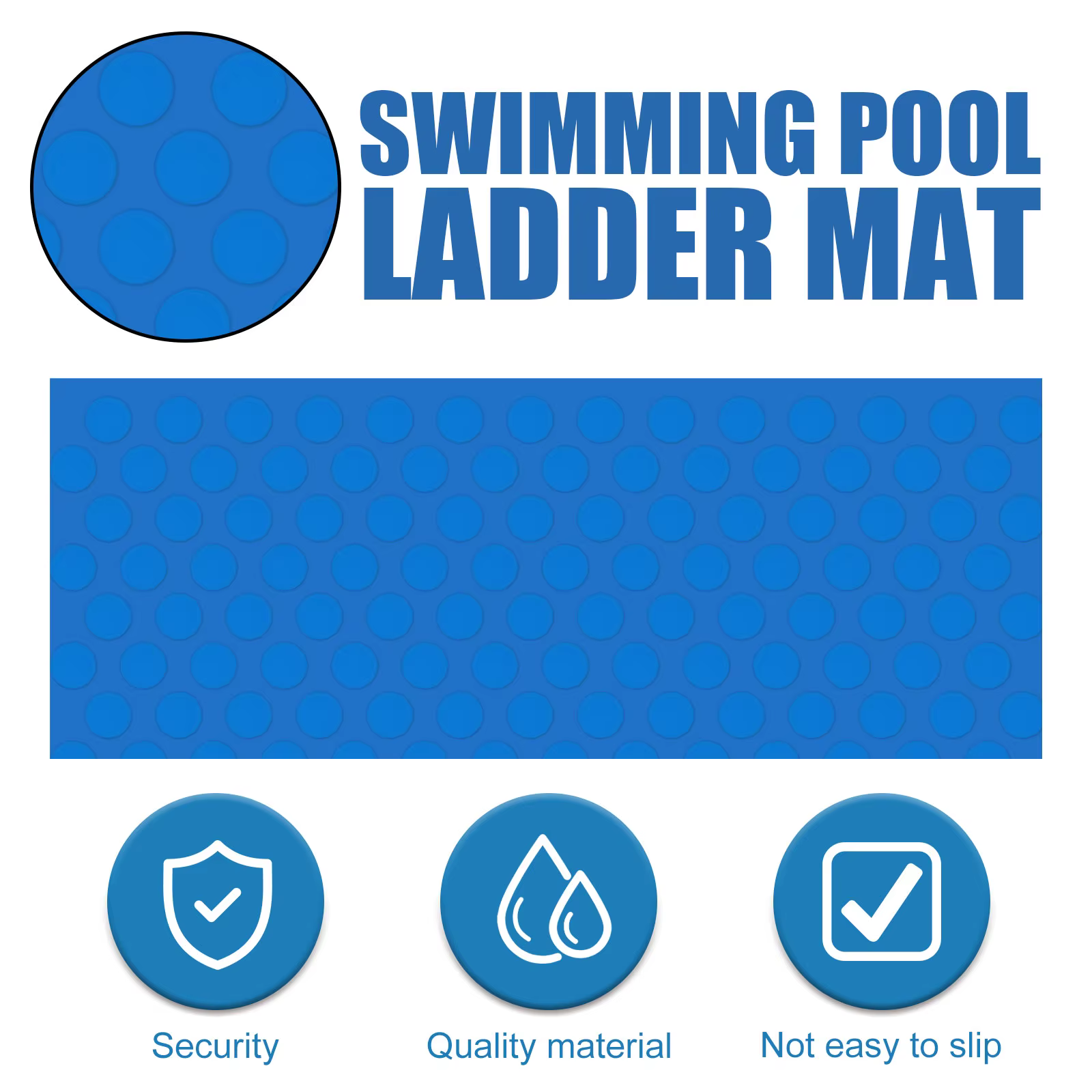 Coussin de protection pour marches de piscine, tapis de protection antidérapant 34,6x8,6 pouces, doublure de sécurité pour piscines hors sol