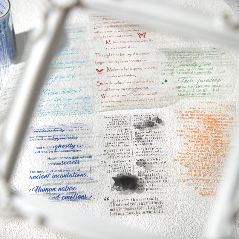 60mm * 2m Vintage citations littéraires bandes autocollants papeterie créative bricolage Scrapbooking Journal