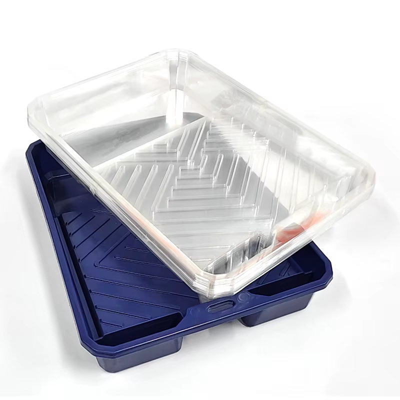 1 plateau à peinture en plastique de 9 pouces + 10 plateaux transparents pour un changement de couleur facile
