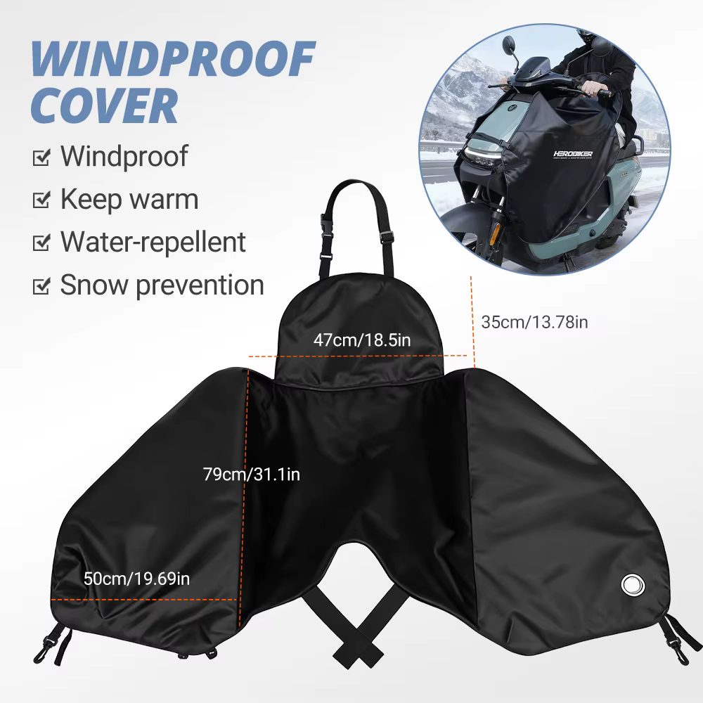 Couvre-jambes de moto hiver coupe-vent et chaud couverture de moto neige équitation cavalier Protection des jambes Protection des genoux coupe-vent