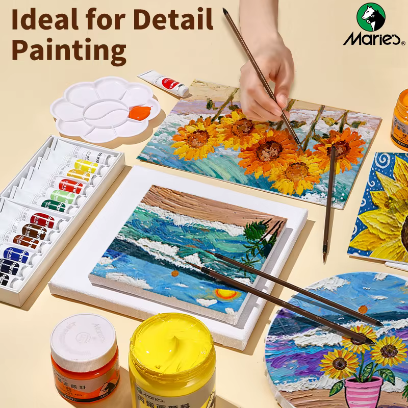 Ensemble de pinceaux Marie's Line, 3 packs de pinceaux miniatures pour la peinture chinoise, l'acrylique, l'aquarelle, l'artisanat, les modèles, les pierres
