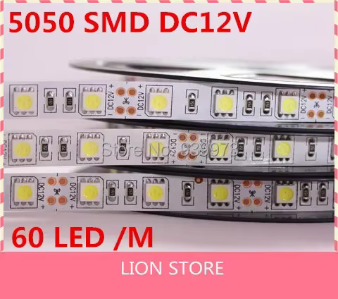 Bande LED 5050 SMD 12V lumière flexible 60LED/m,5m 300LED, blanc, blanc chaud, blanc froid bleu, vert, rouge, jaune NW RGBW RGB IP20 IP65
