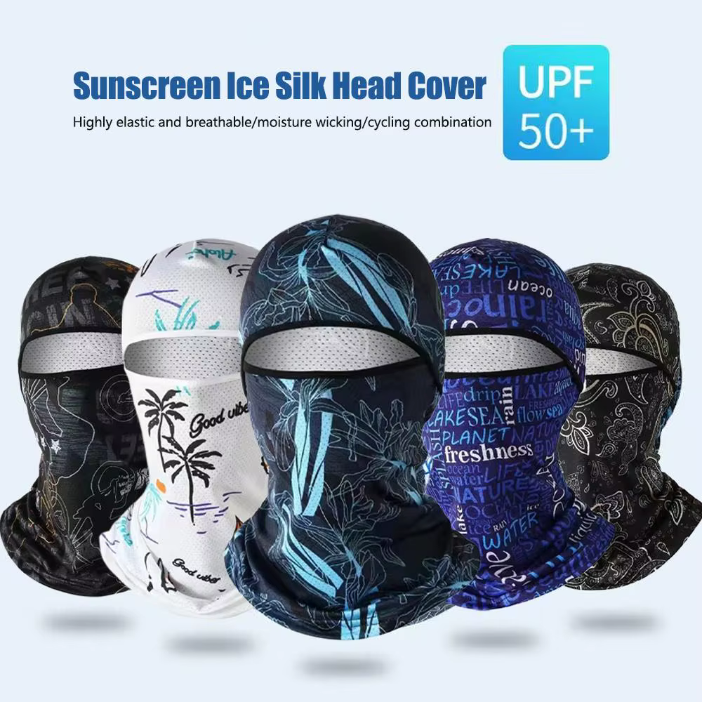 Cagoule de Protection solaire, casquette de cyclisme complète, Protection UV, vélo moto, masque complet en soie glacée pour cyclisme et ski