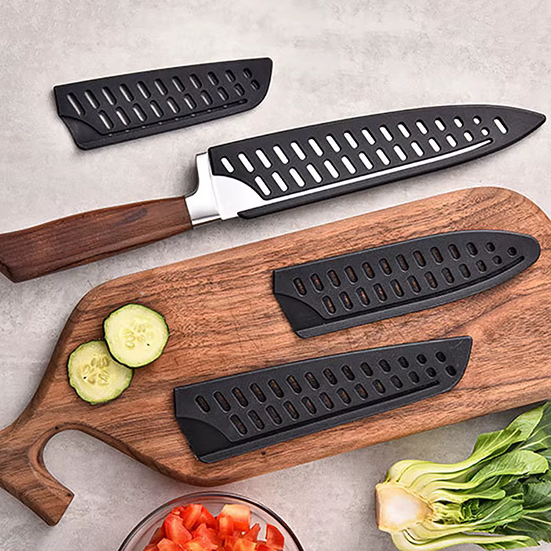 Couvre-couteaux en plastique noir, gaine de couteau de cuisine, protecteur de lame de couteau, étui de protection des bords, accessoires de cuisine