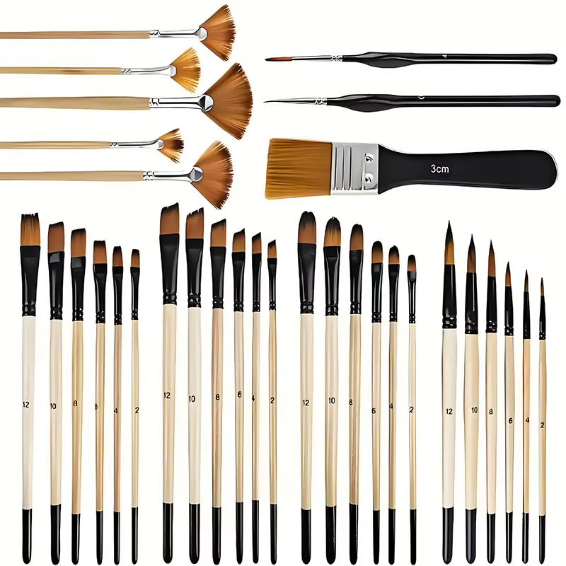 Ensemble de pinceaux de peinture 28/32 pièces pour peinture acrylique