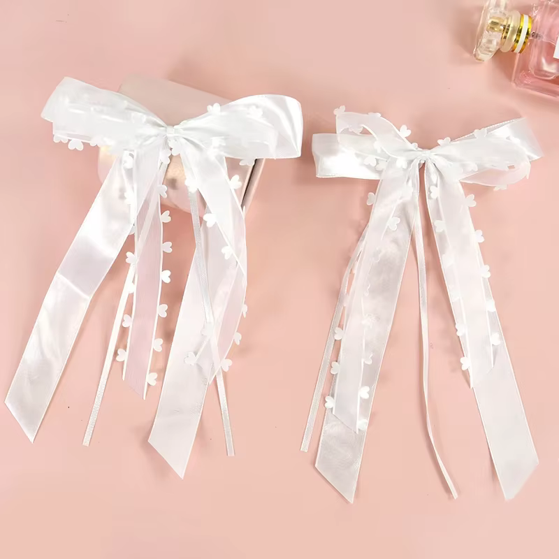 10-30 pièces Nœuds de mariage en ruban blanc
