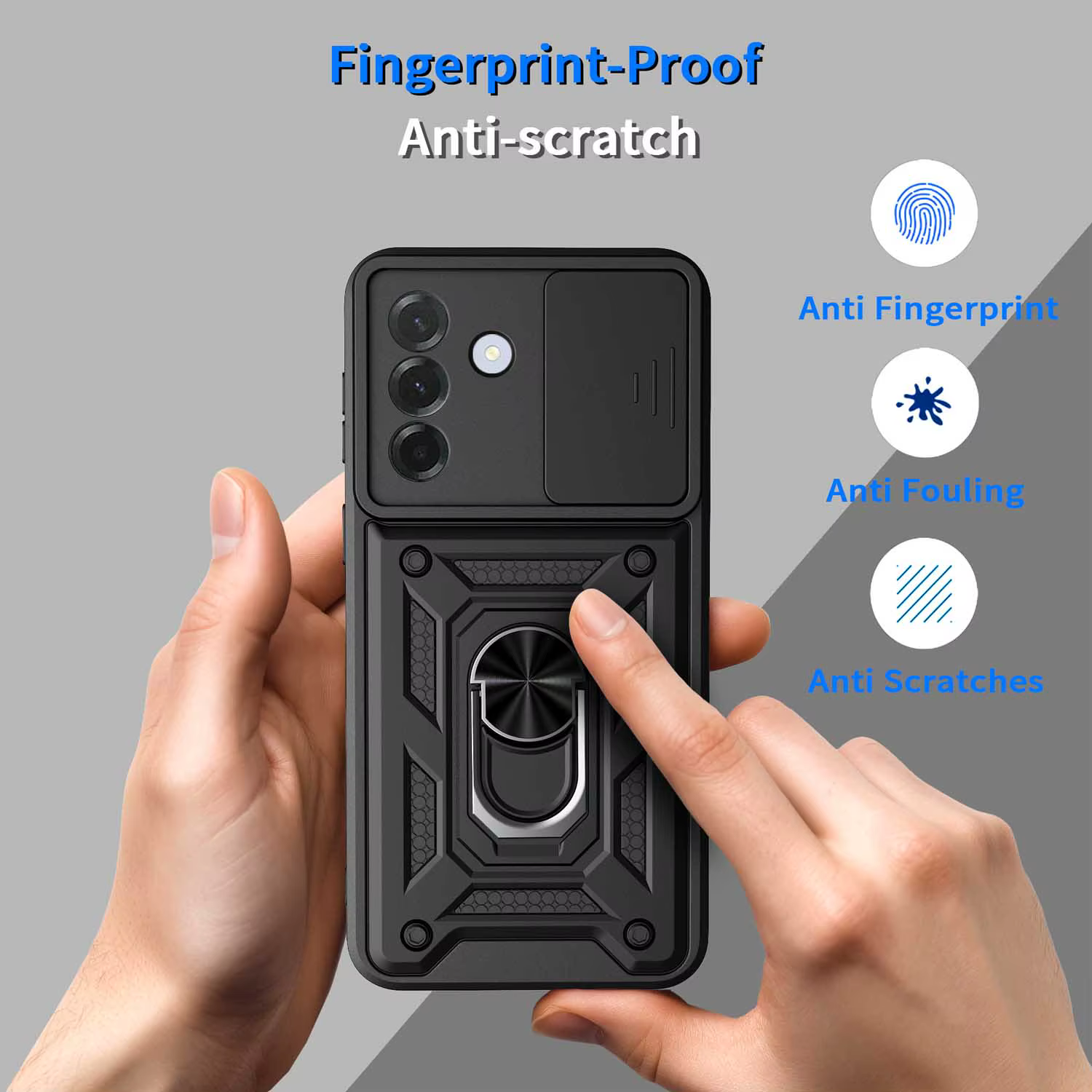 Coque de protection blindée avec anneau magnétique pour Samsung Galaxy A57 A56 A37 A36 A26 A17 A16 A07 0A6 avec protection de l'appareil photo