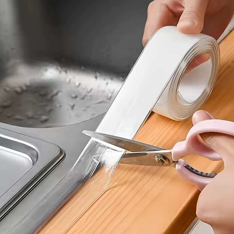 Ruban d'étanchéité transparent imperméable de 10 m | Idéal pour les comptoirs de cuisine et de salle de bain