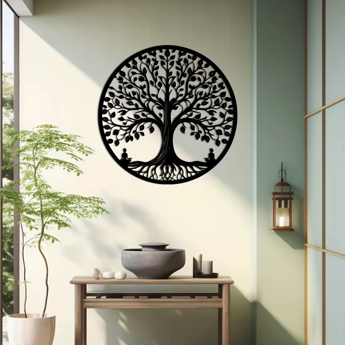 [Nature Tree] Art mural rétro arbre de vie en fer 1 pièce