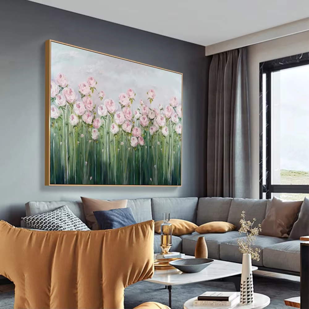 Peinture florale, décoration murale