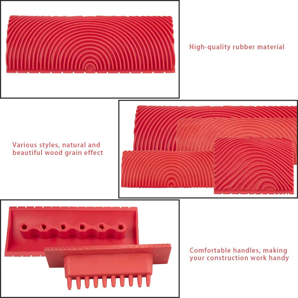 2 pièces/ensemble rouleau en caoutchouc brosse outils de peinture Imitation bois Graining