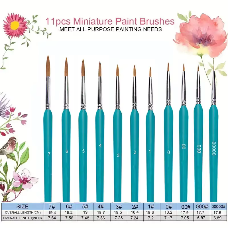 Pinceaux miniatures pour peinture artistique