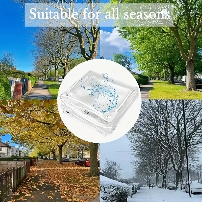 Bâche transparente imperméable en PVC avec œillets