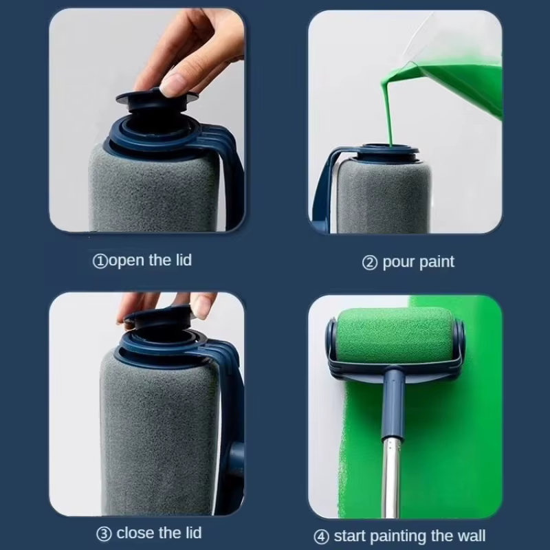 Ensemble professionnel de rouleaux de peinture murale sans tige