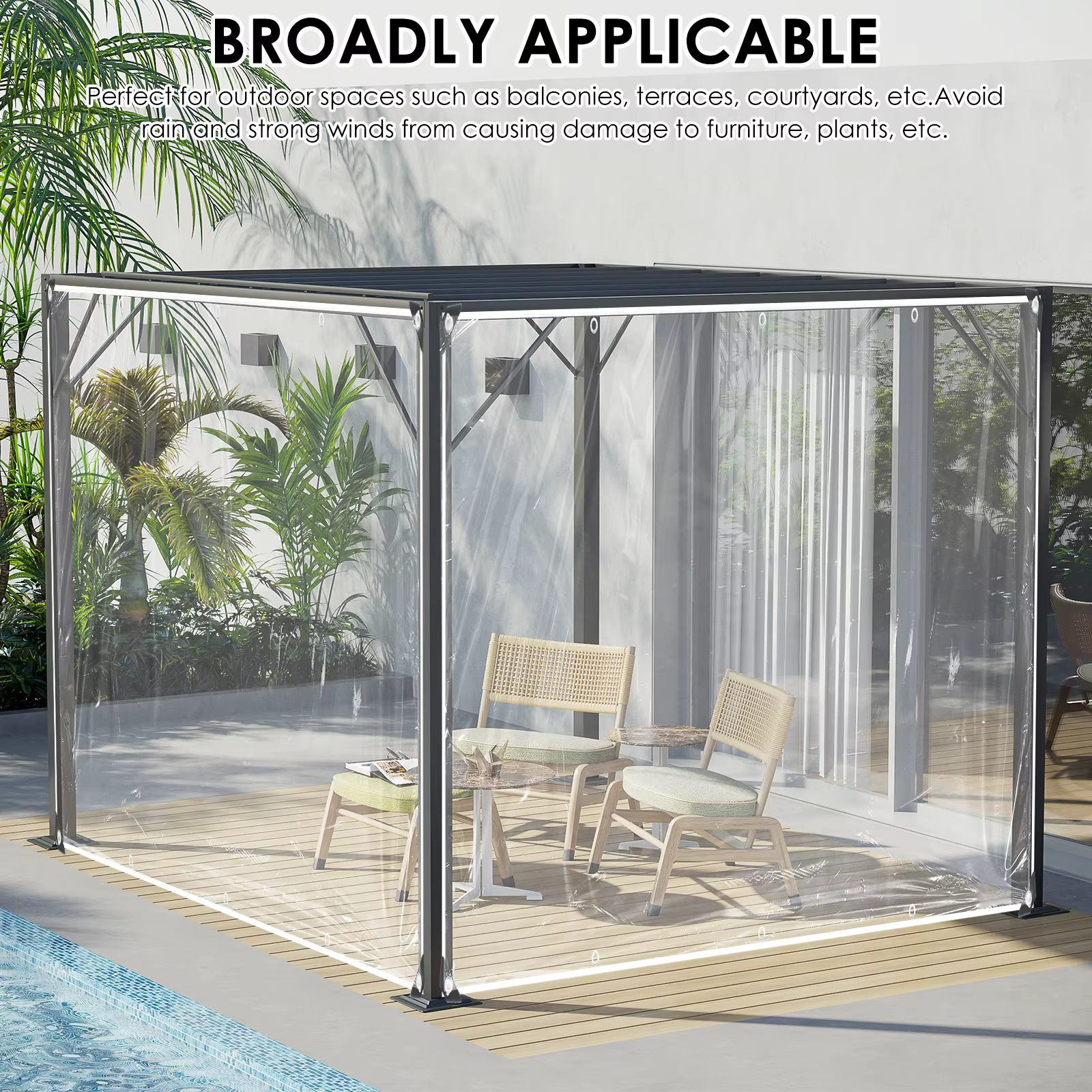Bâche transparente imperméable épaisse pour rideau