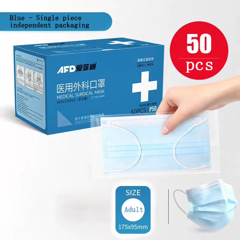 Masque jetable à charbon actif, 50 pièces, masque de protection respirant et confortable à quatre couches, épais pour éviter la poussière