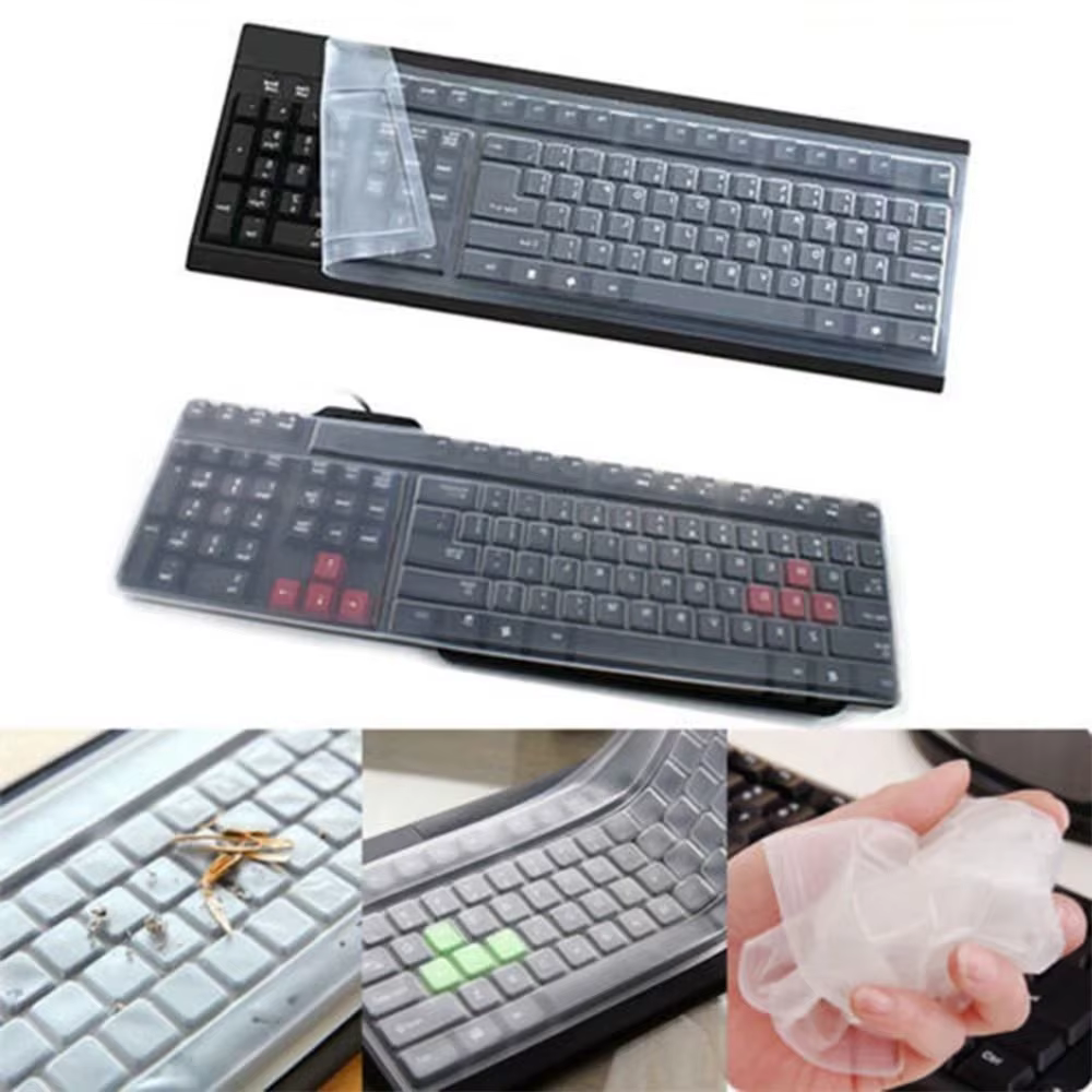 Pour PC ordinateur anti-poussière Silicone Transparent clair clavier peau protecteur clavier Film clavier couverture Film de protection